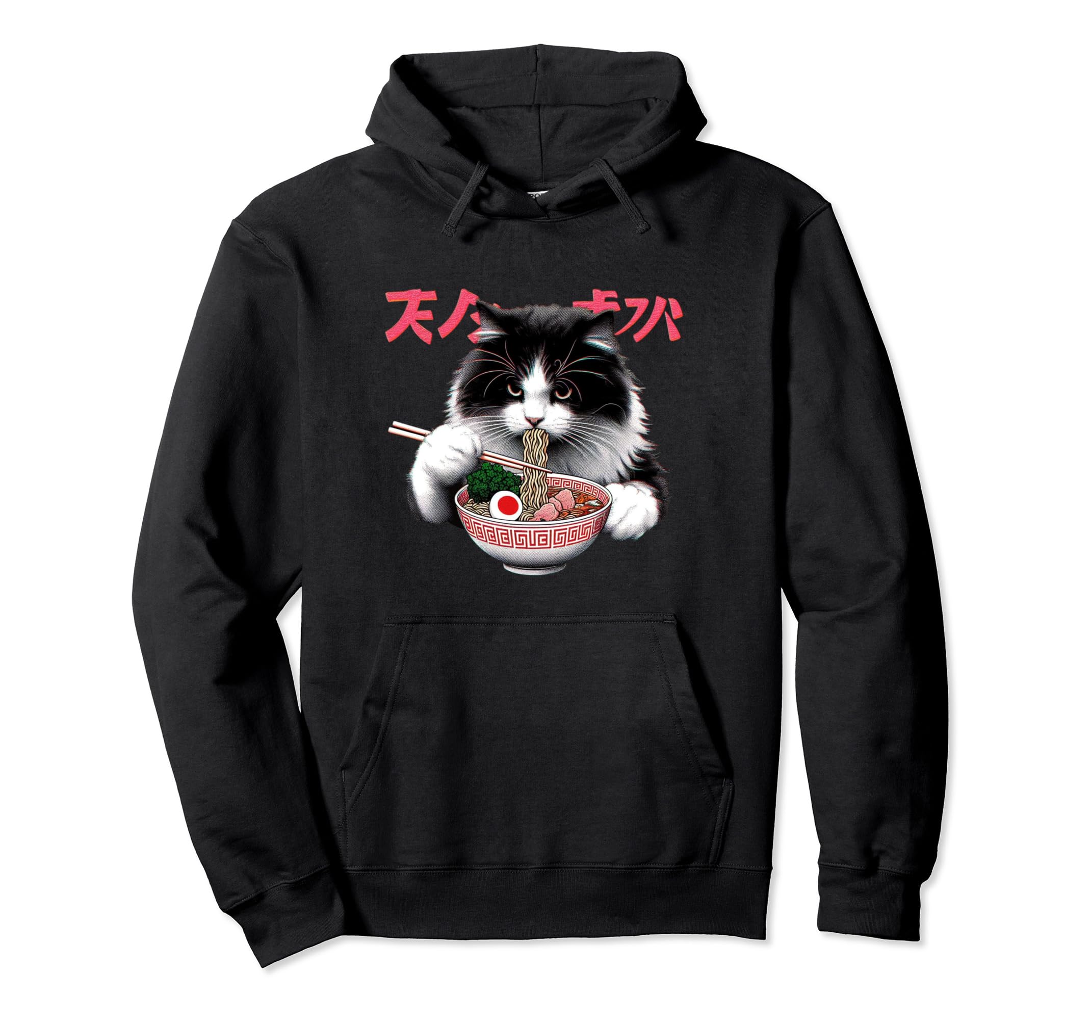 Ramen Cat Vaporwave Japanese Aesthetic Hoodie - Minimalist Print Unisex - T-Shirt, Sweatshirt, Hoodie