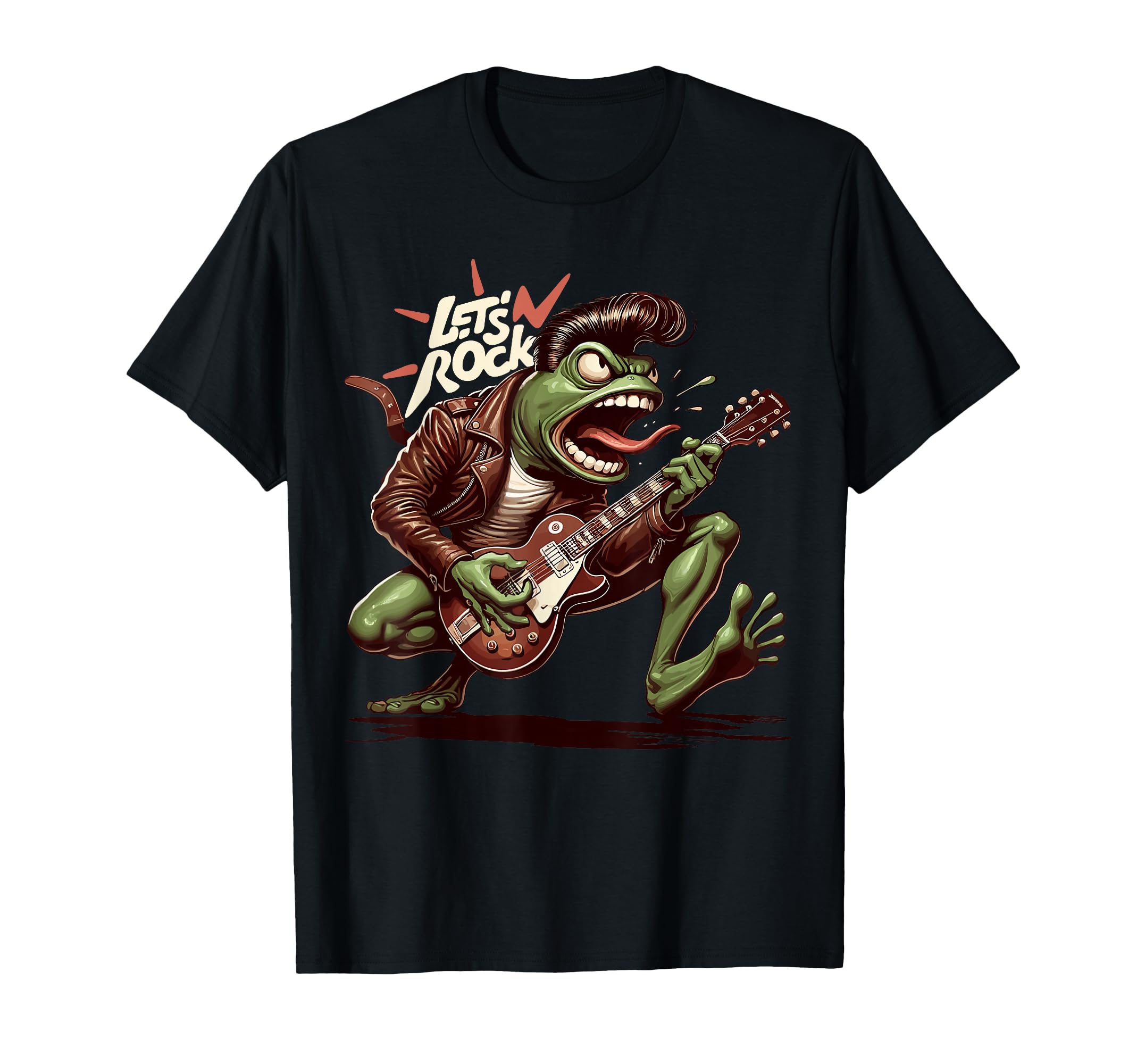 Aesthetic Frog Playing Guitar Rock T-Shirt - Trendy Graphic for Adults - T-Shirt, Sweatshirt, Hoodie
