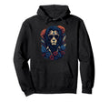 Biker Lion Sunglasses Floral Hoodie - Unique Graphic Men Women - T-Shirt, Sweatshirt, Hoodie