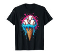 Baseball Drip Cone Ice Cream T-Shirt - Aesthetic Graphic for Adults - T-Shirt, Sweatshirt, Hoodie