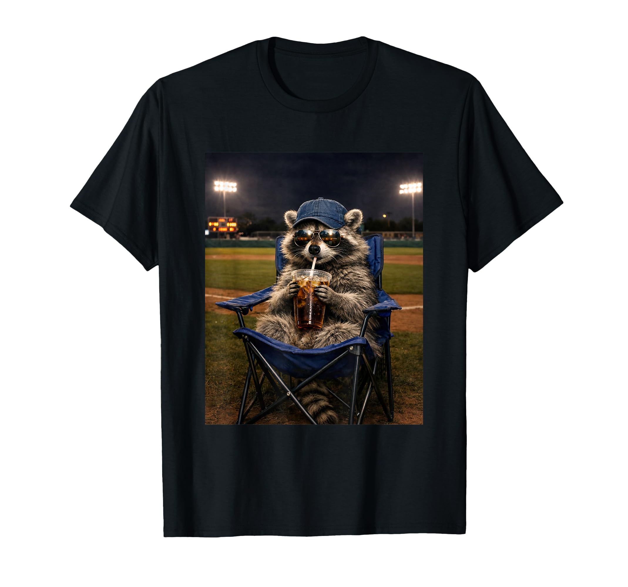 Raccoon Funny Ballfield Baseball Mom T-Shirt - Custom Art Print Unisex - T-Shirt, Sweatshirt, Hoodie