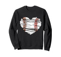 Baseball Love Heart Baseball Sweatshirt - Casual Everyday Wear Men Women - T-Shirt, Sweatshirt, Hoodie