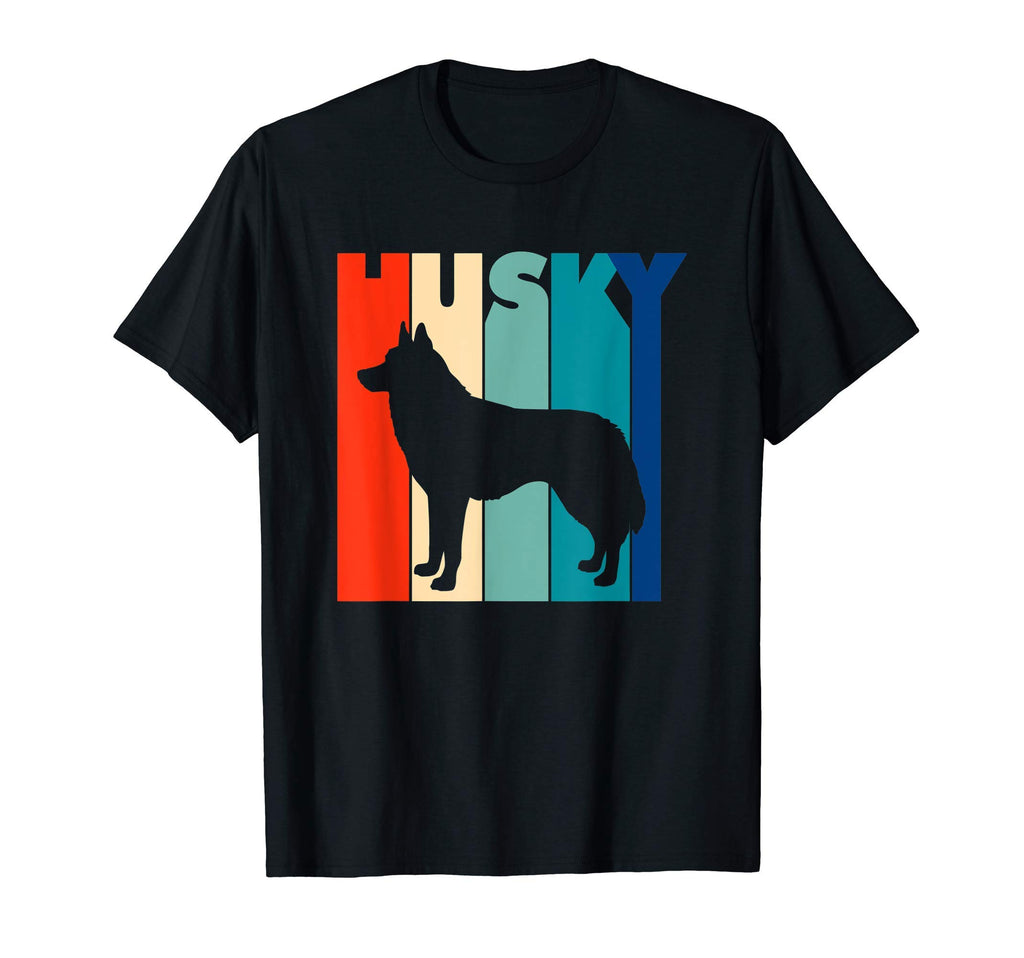 Siberian Husky Stripes 60S 70S 80S Dog T-Shirt - Novelty Apparel Men Women - T-Shirt, Sweatshirt, Hoodie