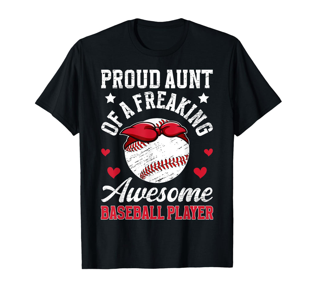Proud Aunt Baseball Player Auntie T-Shirt - Custom Art Print Unisex - T-Shirt, Sweatshirt, Hoodie