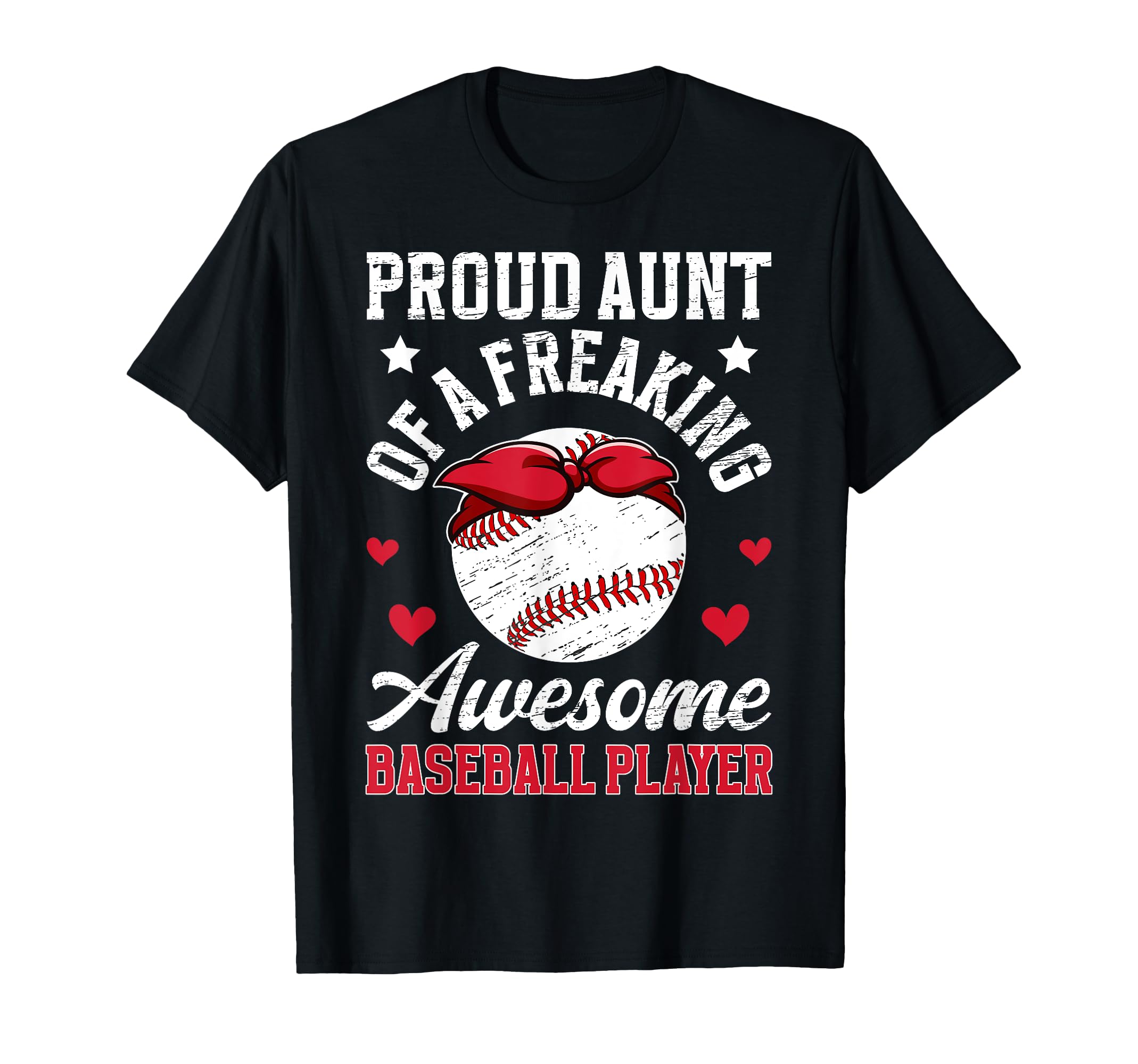Proud Aunt Baseball Player Auntie T-Shirt - Custom Art Print Unisex - T-Shirt, Sweatshirt, Hoodie