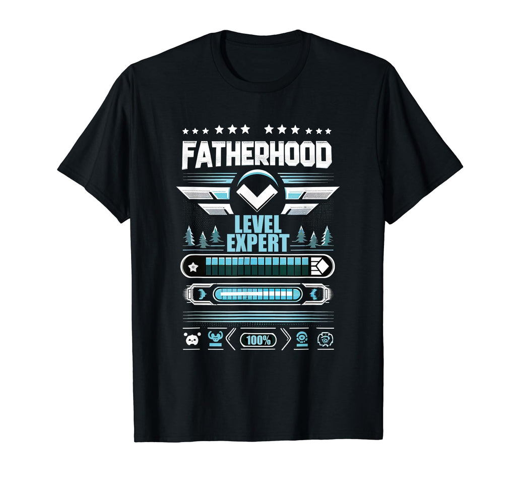 Gamer Dad Fathers Day Fatherhood Level T-Shirt - Graphic Print for Adults - T-Shirt, Sweatshirt, Hoodie