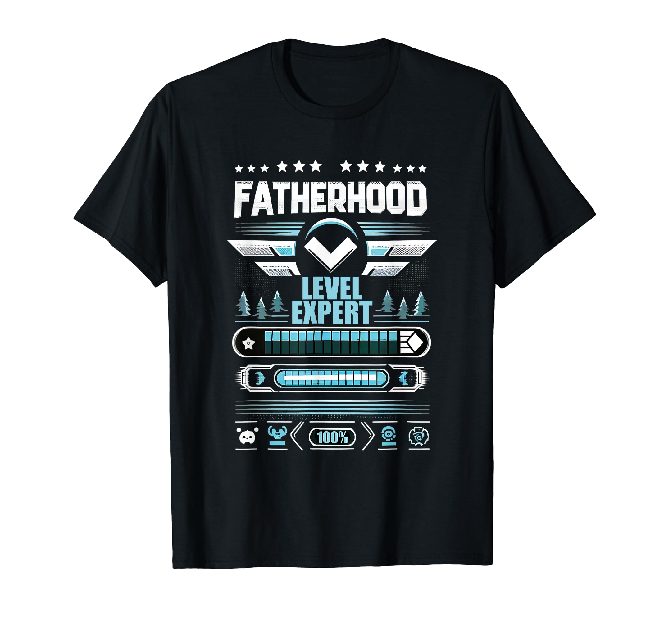 Gamer Dad Fathers Day Fatherhood Level T-Shirt - Graphic Print for Adults - T-Shirt, Sweatshirt, Hoodie