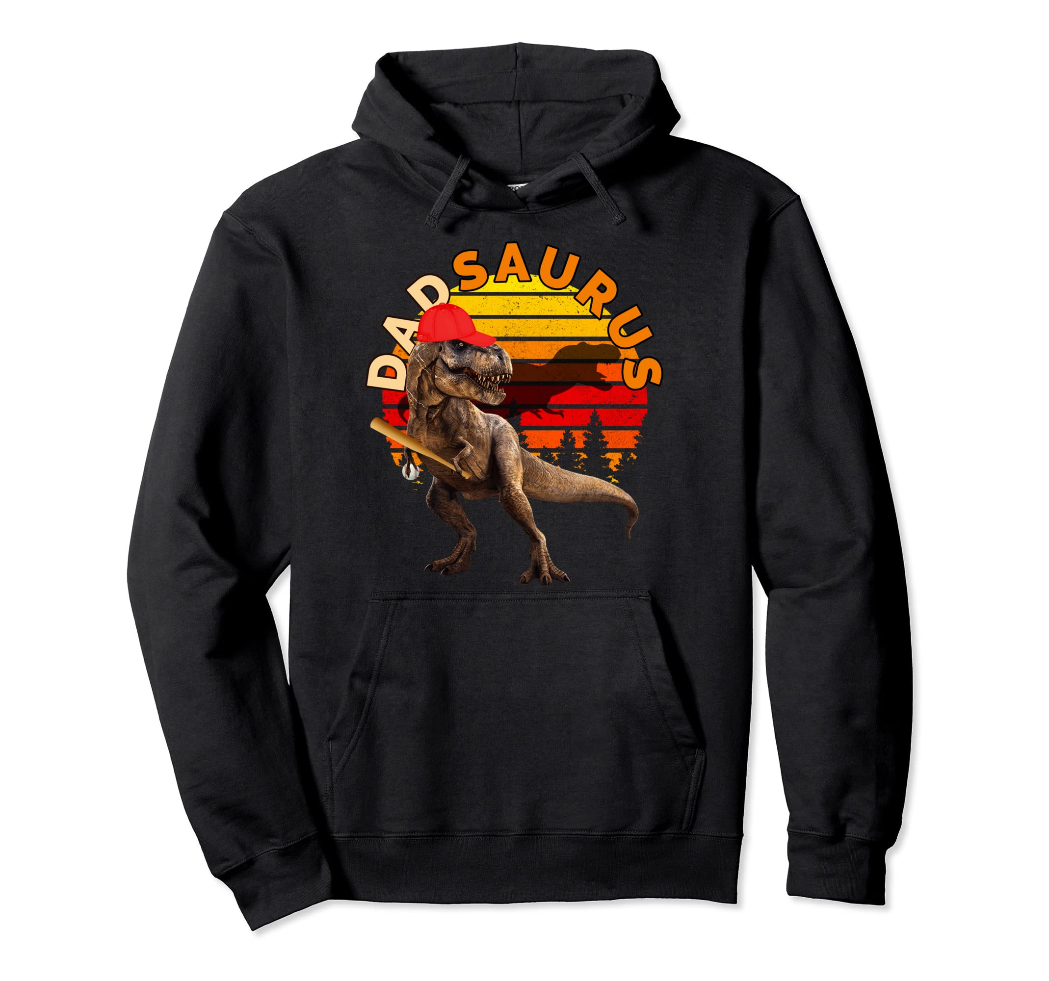 Dadsaurus T Rex Dad Baseball Funny Hoodie - Novelty Apparel Men Women - T-Shirt, Sweatshirt, Hoodie