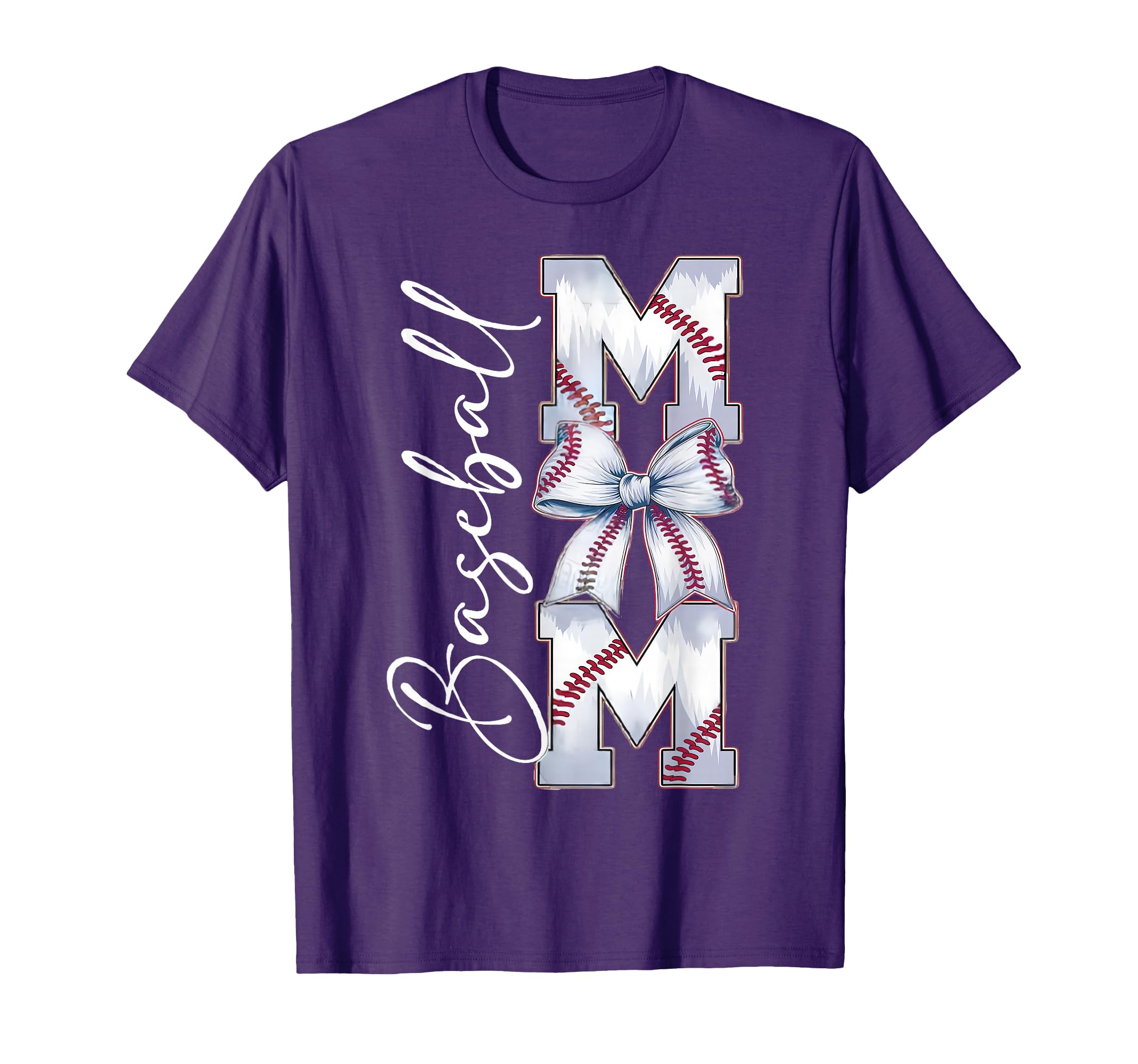 Baseball Mom Coquette Bow Baseball T-Shirt - Custom Art Print for Adults - T-Shirt, Sweatshirt, Hoodie