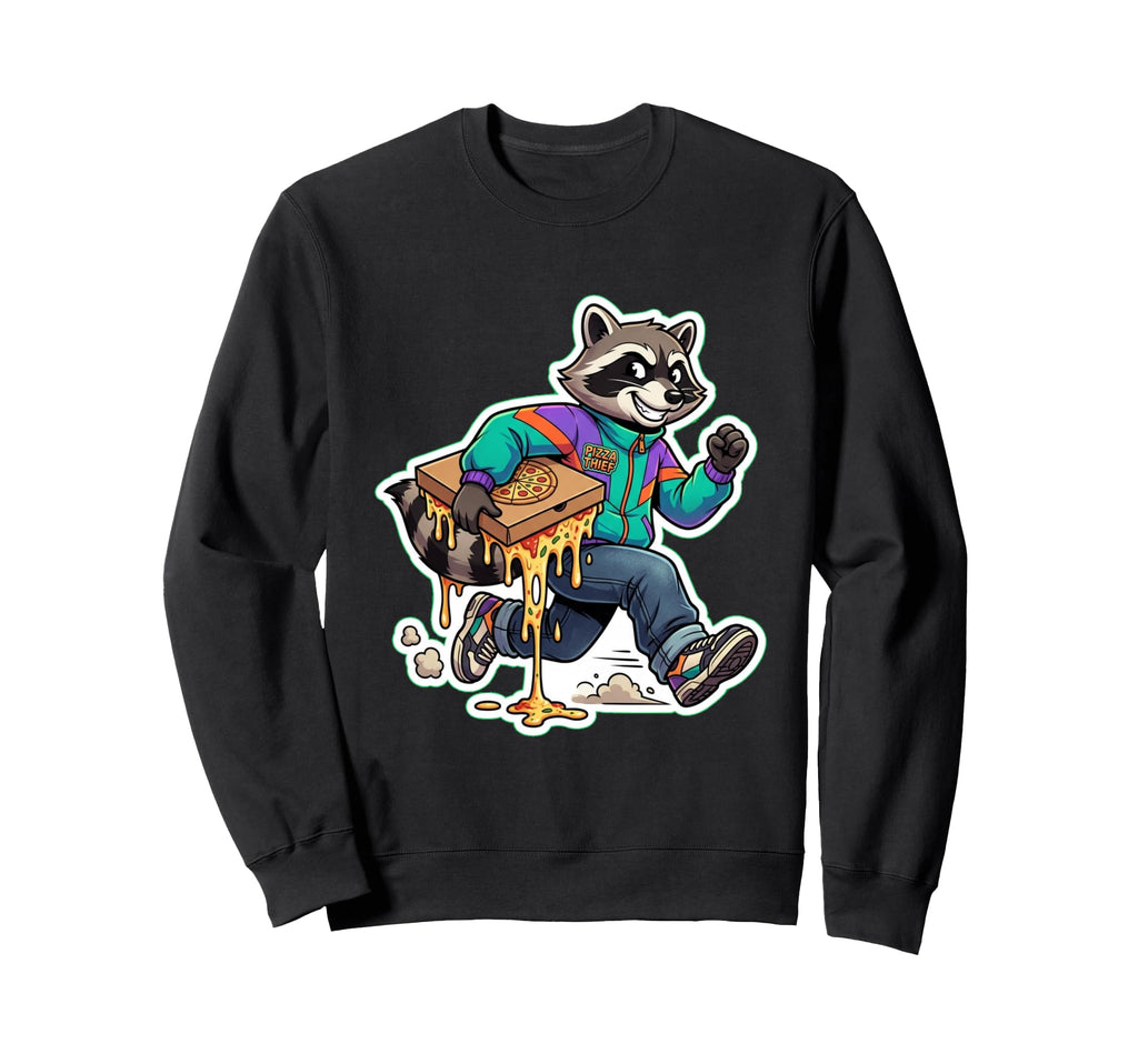 Pizza Thief Raccoon 90S Streetwear Sweatshirt - Fun Novelty Design Unisex - T-Shirt, Sweatshirt, Hoodie