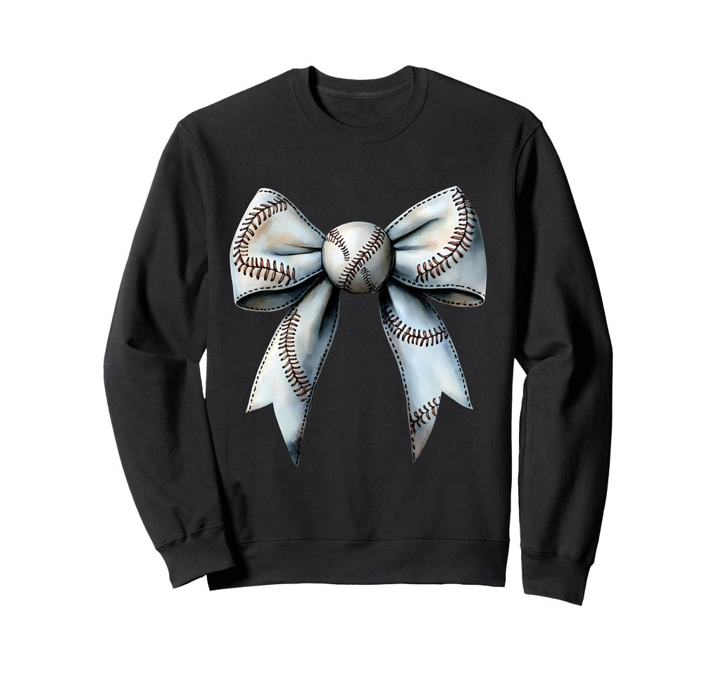 Baseball Coquette Bow Baseball Mom Sweatshirt - Custom Art Print Unisex - T-Shirt, Sweatshirt, Hoodie