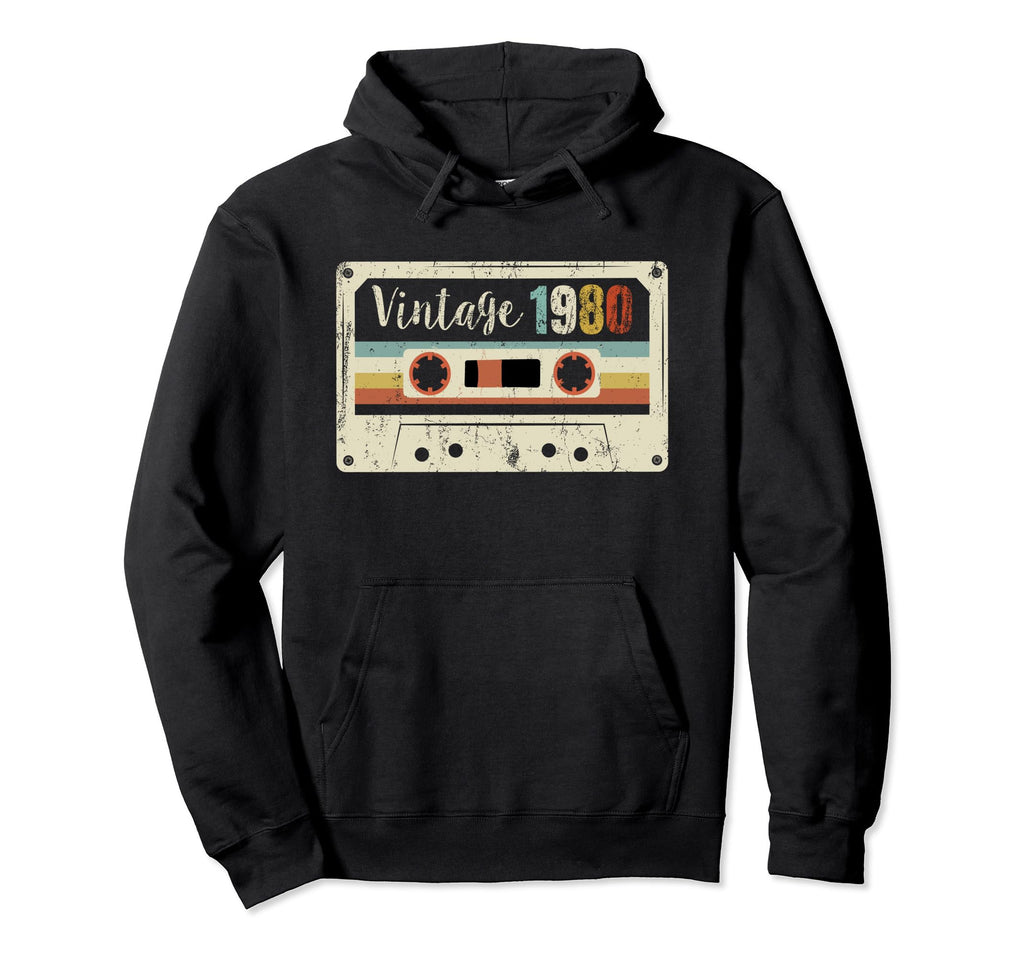 Best 1980 Birthday 1980 Cassette Tape Hoodie - Unique Graphic Unisex - T-Shirt, Sweatshirt, Hoodie