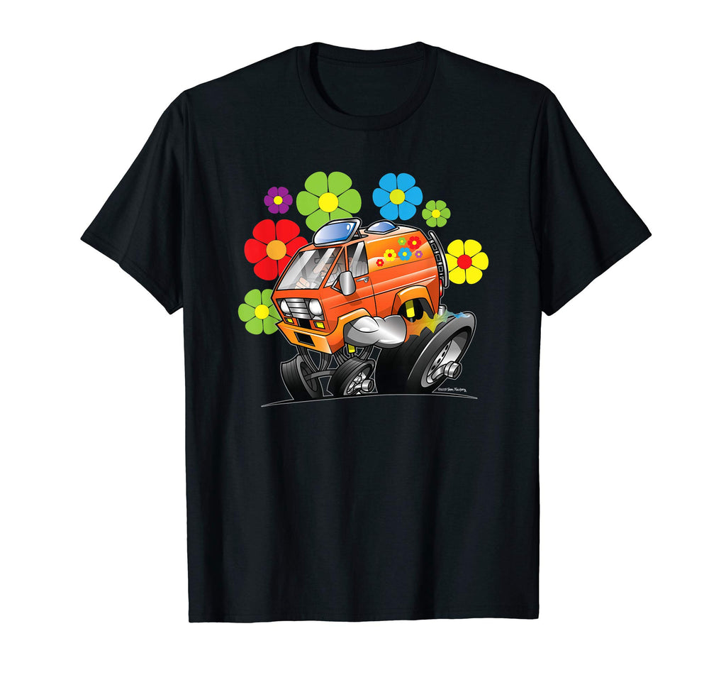 Hot Rod Van 60S 70S Flower Power Love And T-Shirt - Graphic Print Unisex - T-Shirt, Sweatshirt, Hoodie