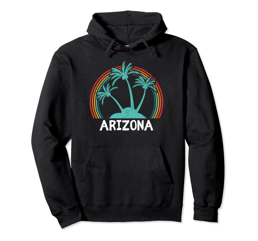 Arizona Palm Trees Rainbow Vacation Hoodie - Graphic Print Unisex - T-Shirt, Sweatshirt, Hoodie