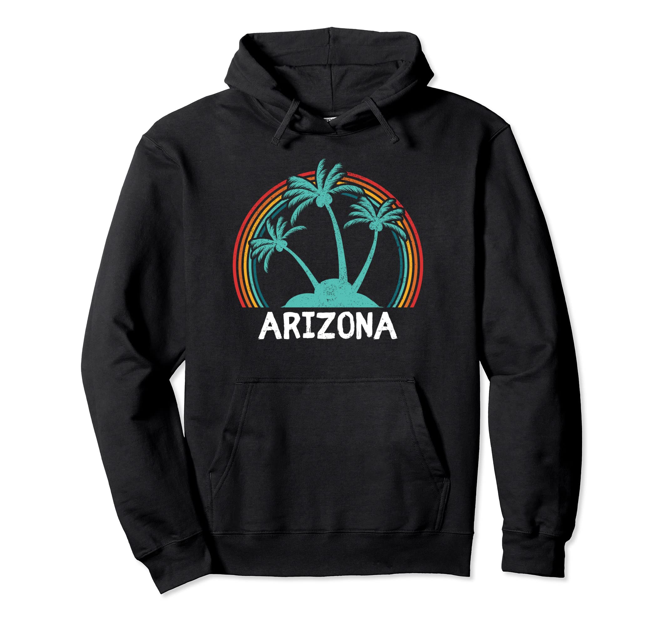 Arizona Palm Trees Rainbow Vacation Hoodie - Graphic Print Unisex - T-Shirt, Sweatshirt, Hoodie