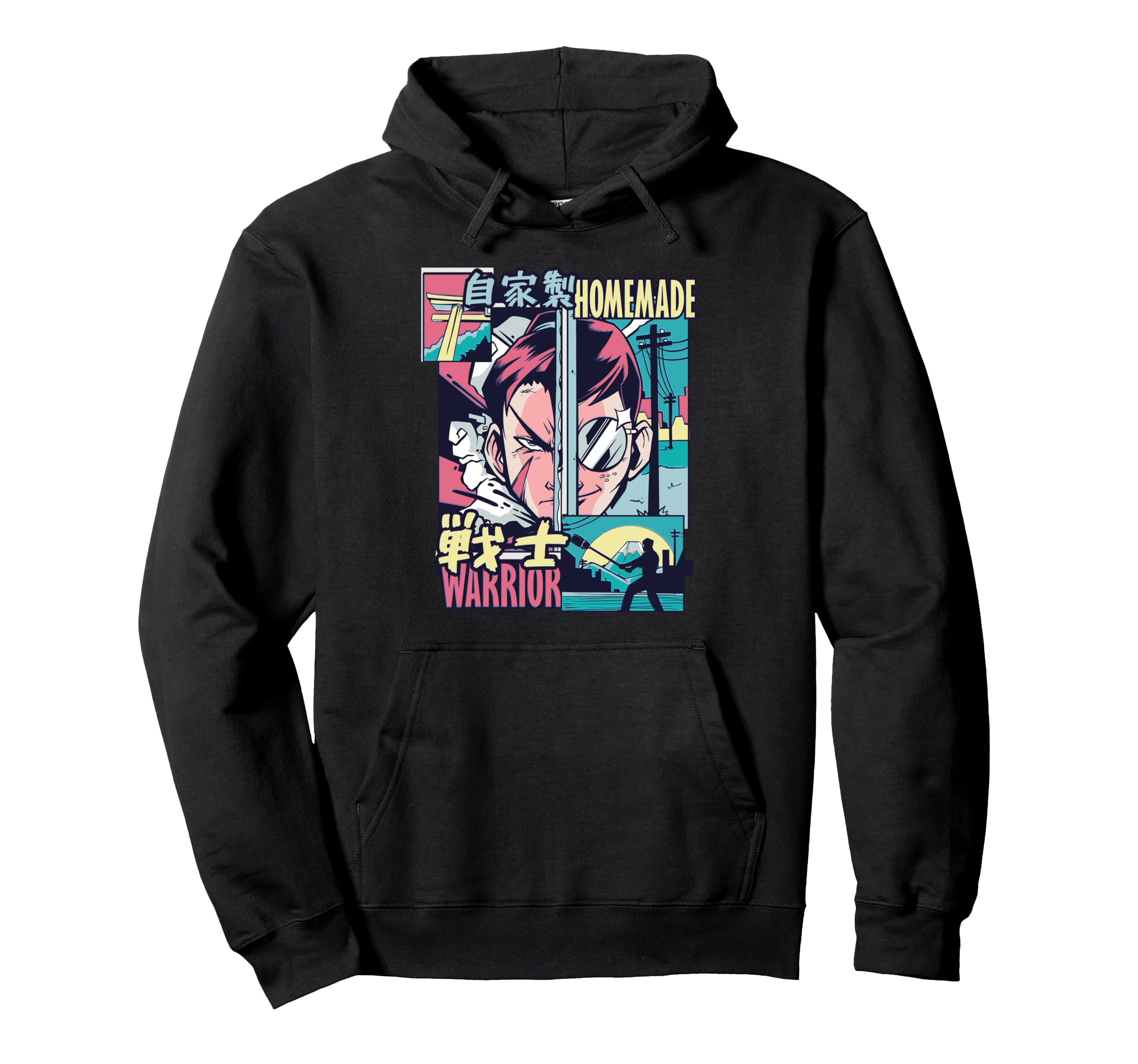 Homemade Warrior Manga Samurai Aesthetic Hoodie - Custom Art Print Unisex - T-Shirt, Sweatshirt, Hoodie