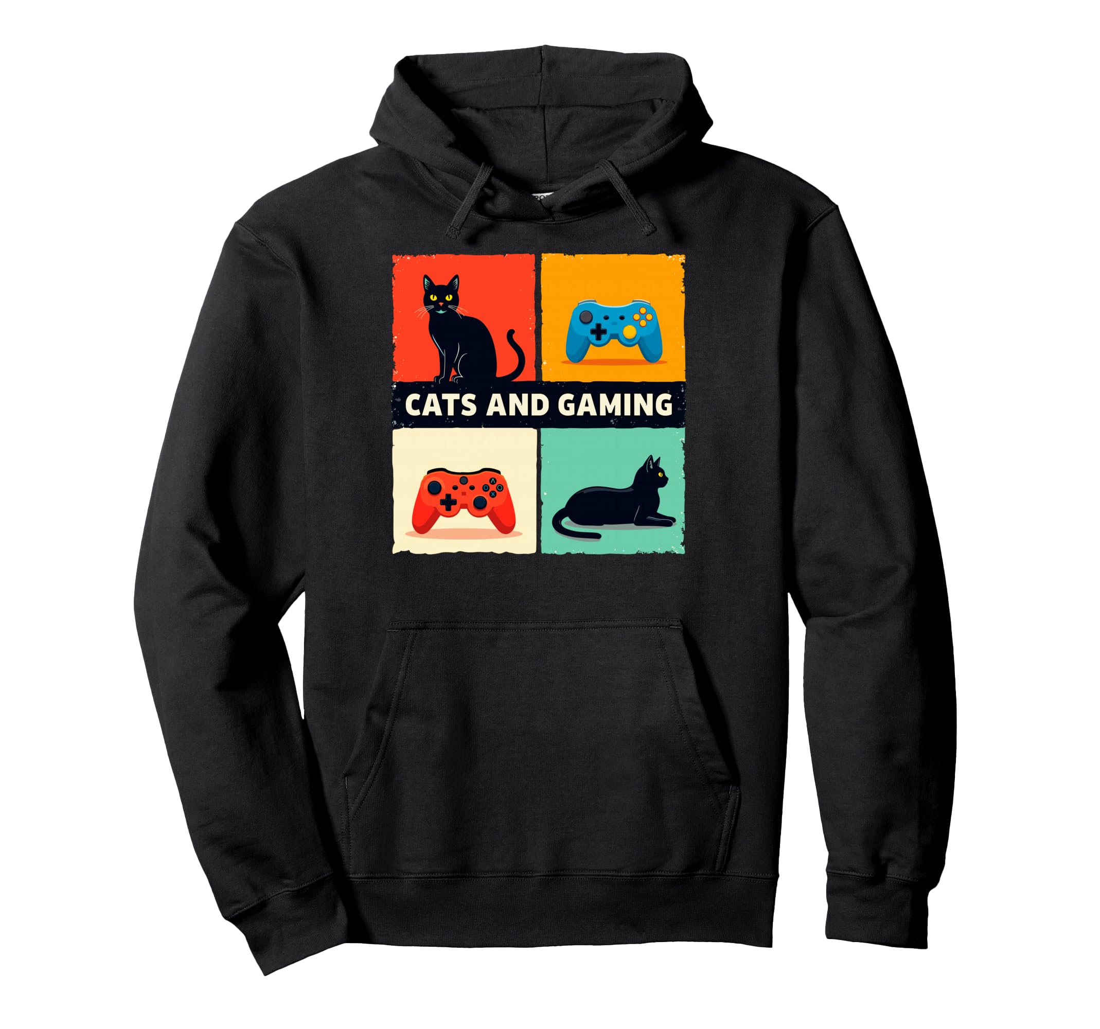 Games Gamer Cats And Gaming Cat Video Hoodie - Minimalist Print Unisex - T-Shirt, Sweatshirt, Hoodie