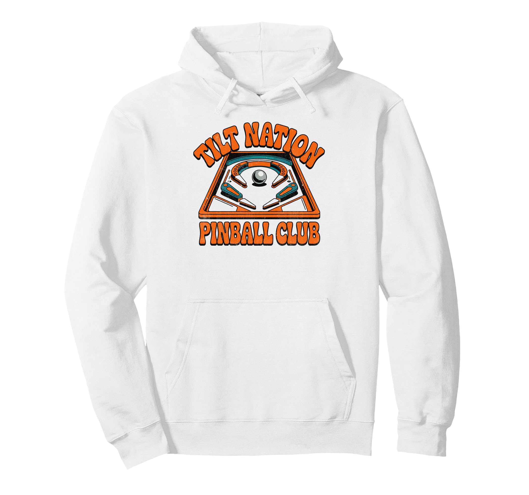 Tilt Nation Pinball Club Funny Arcade Hoodie - Minimalist Print for Adults - T-Shirt, Sweatshirt, Hoodie