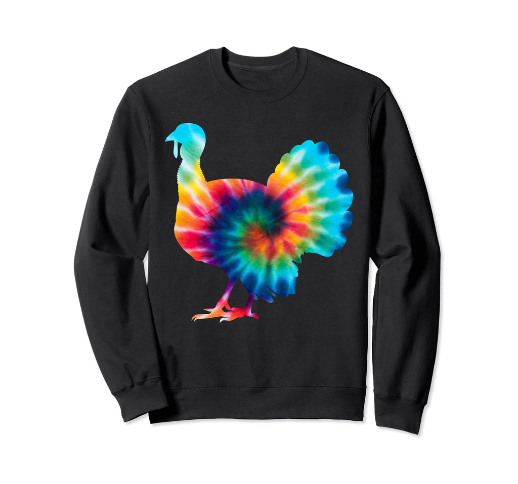Funny Turkey Tie Dye Psychedelic Sweatshirt - Novelty Apparel for Adults - T-Shirt, Sweatshirt, Hoodie