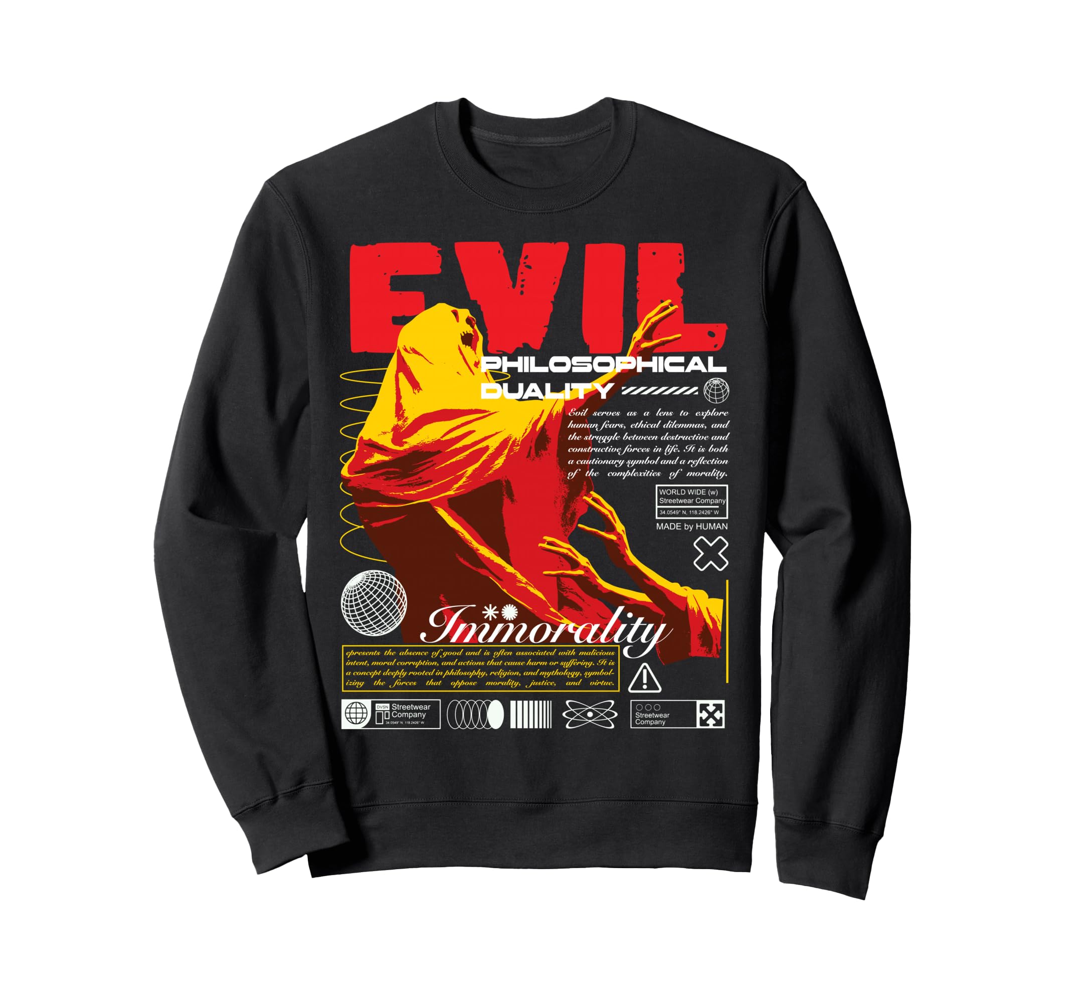 Y2K Evil Bold Urban Graffiti Sweatshirt - Custom Art Print for Adults - T-Shirt, Sweatshirt, Hoodie