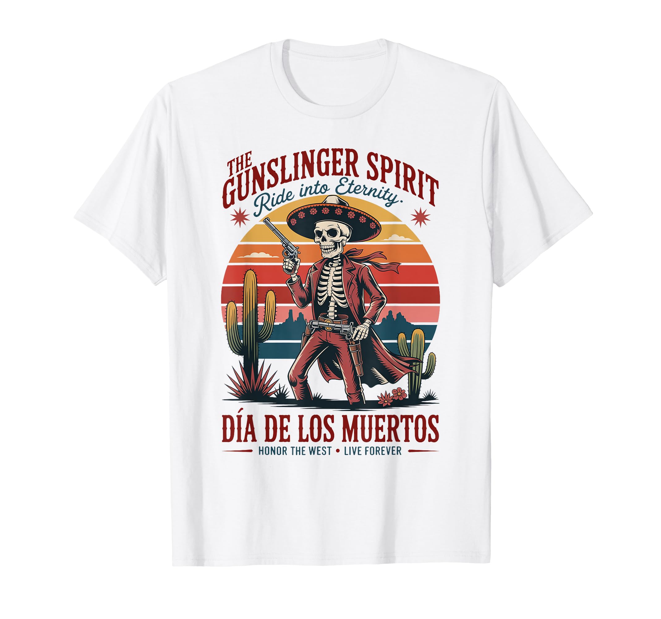 Mexican Heritage Wild West Skeleton T-Shirt - Custom Art Print Unisex - T-Shirt, Sweatshirt, Hoodie
