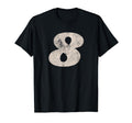 Number 8 Distressed Racing Sports T-Shirt - Fun Novelty Design for Adults - T-Shirt, Sweatshirt, Hoodie