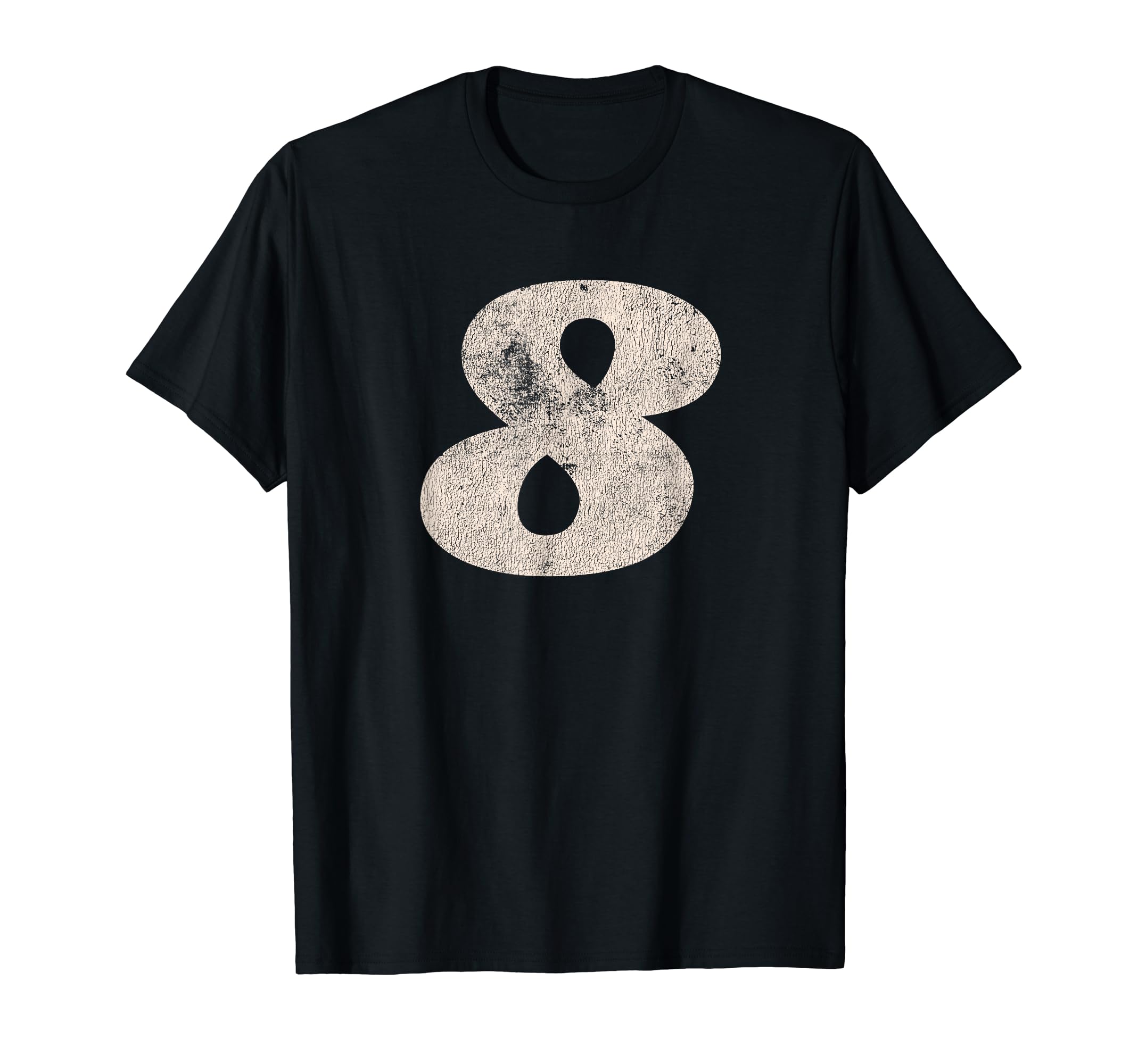 Number 8 Distressed Racing Sports T-Shirt - Fun Novelty Design for Adults - T-Shirt, Sweatshirt, Hoodie