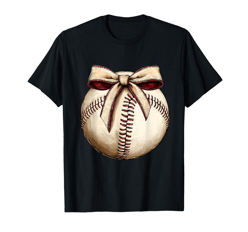 Baseball Coquette Bow Baseball Mom T-Shirt - Minimalist Print Unisex - T-Shirt, Sweatshirt, Hoodie
