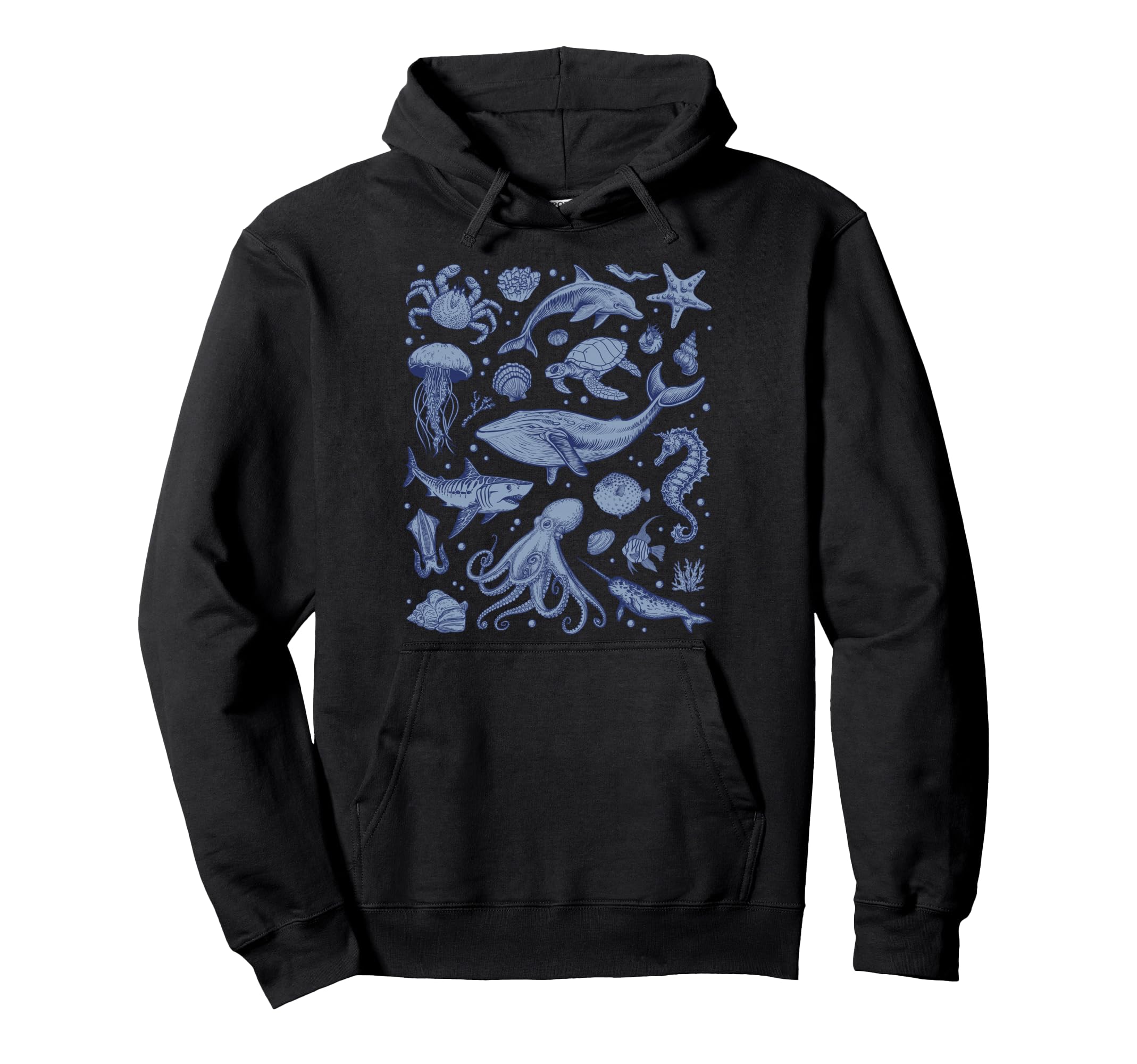 Ocean Life Sea Aesthetic Fish Beach 90S Hoodie - Unique Graphic for Adults - T-Shirt, Sweatshirt, Hoodie