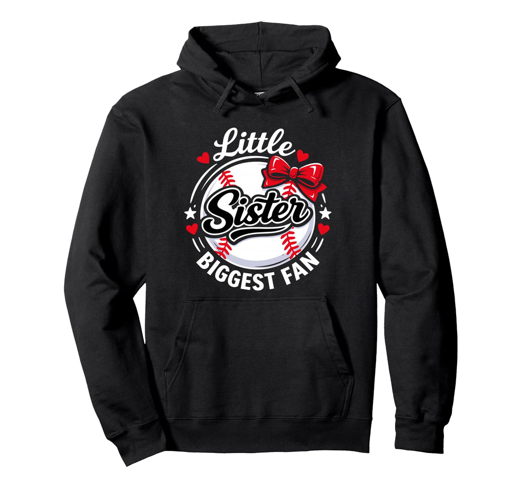 Funny Little Sister Biggest Fan Bow Hoodie - Fun Novelty Design Men Women - T-Shirt, Sweatshirt, Hoodie
