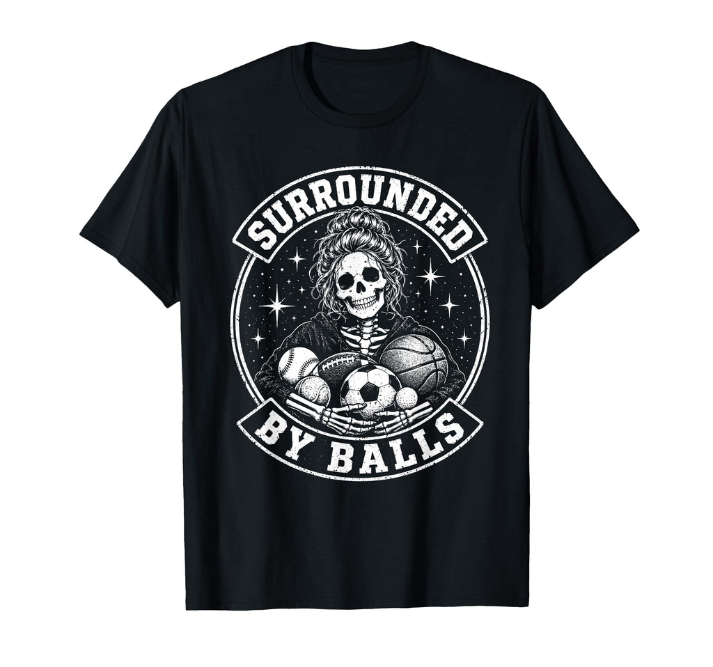 Mom Skeleton Baseball Basketball T-Shirt - Novelty Apparel for Adults - T-Shirt, Sweatshirt, Hoodie