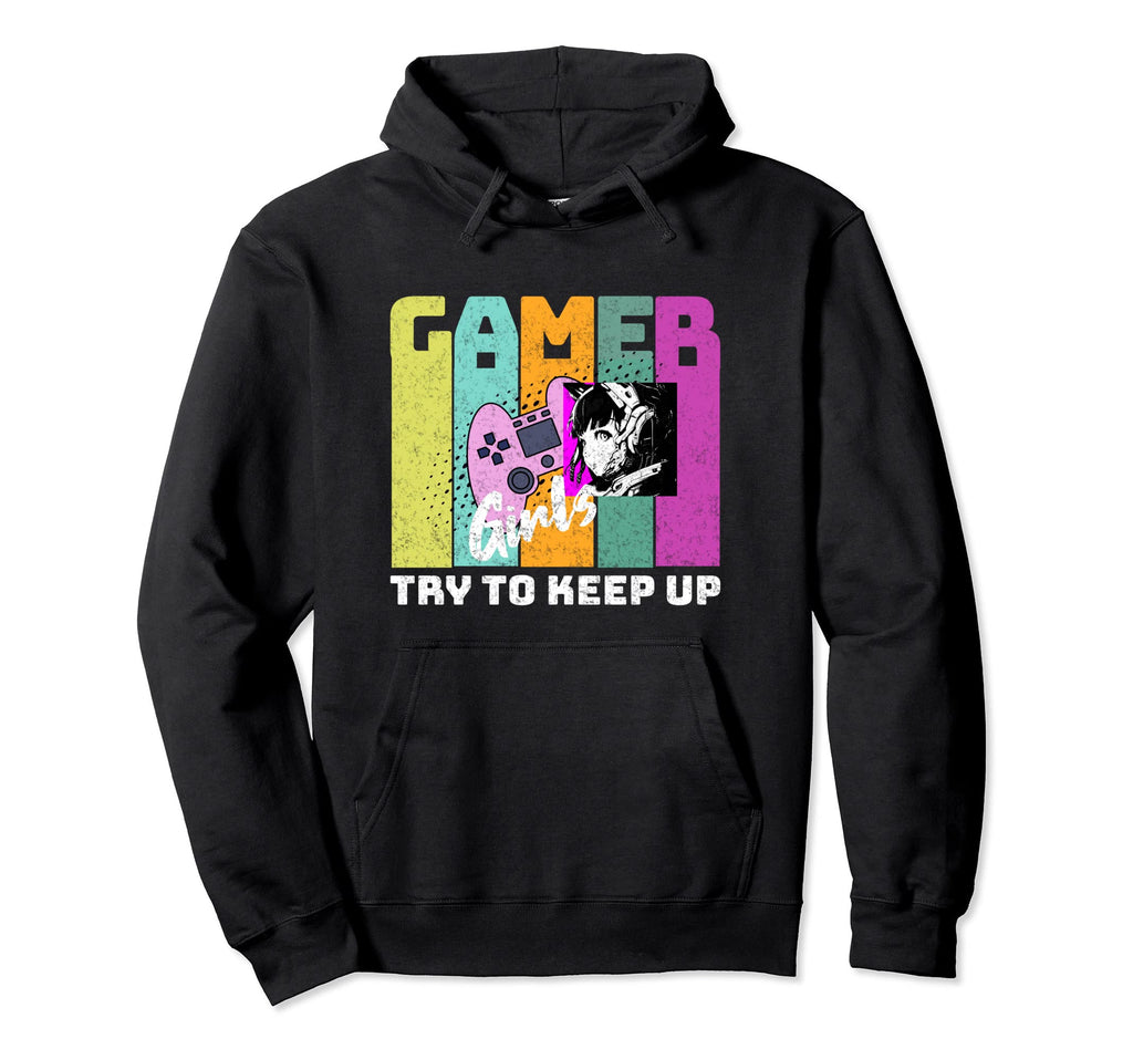 Anime Video Gamers Try To Keep Up Hoodie - Custom Art Print Unisex - T-Shirt, Sweatshirt, Hoodie