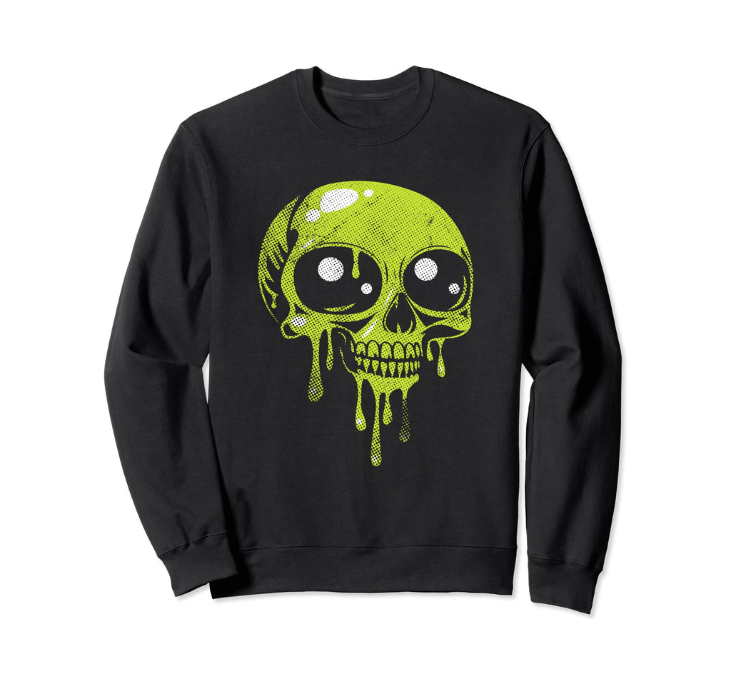 Slimy Slime Skull Distressed Sweatshirt - Fun Novelty Design Unisex - T-Shirt, Sweatshirt, Hoodie
