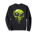 Slimy Slime Skull Distressed Sweatshirt - Fun Novelty Design Unisex - T-Shirt, Sweatshirt, Hoodie