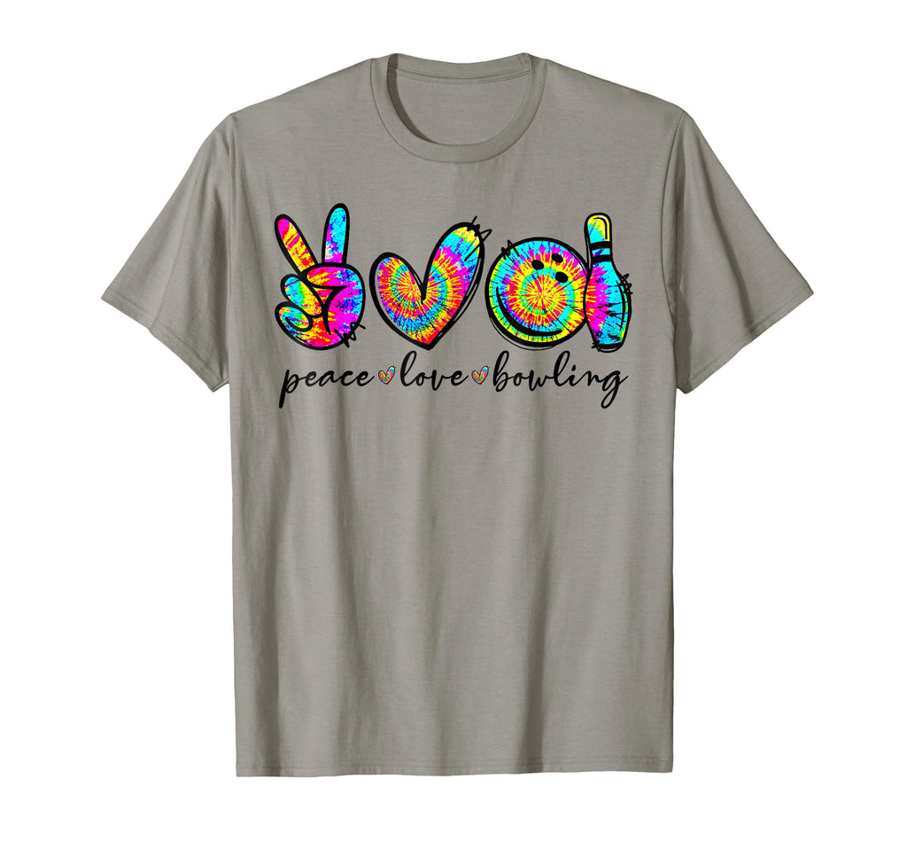 Peace Love Bowling Tie Dye Funny T-Shirt - Aesthetic Graphic Men Women - T-Shirt, Sweatshirt, Hoodie