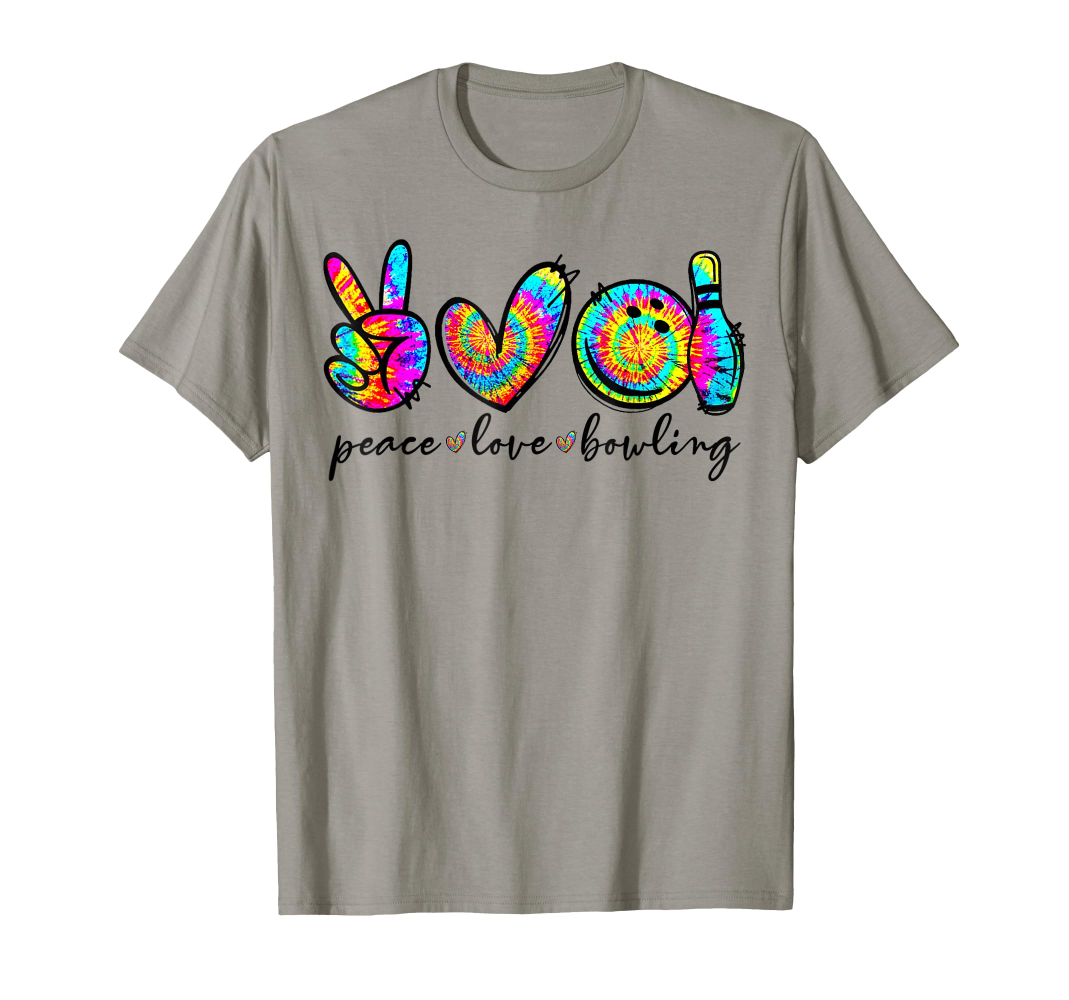 Peace Love Bowling Tie Dye Funny T-Shirt - Aesthetic Graphic Men Women - T-Shirt, Sweatshirt, Hoodie