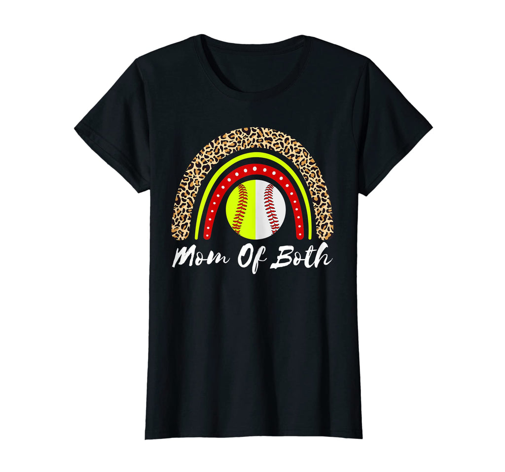 Womens Mom Both Baseball Softball T-Shirt - Fun Novelty Design for Adults - T-Shirt, Sweatshirt, Hoodie