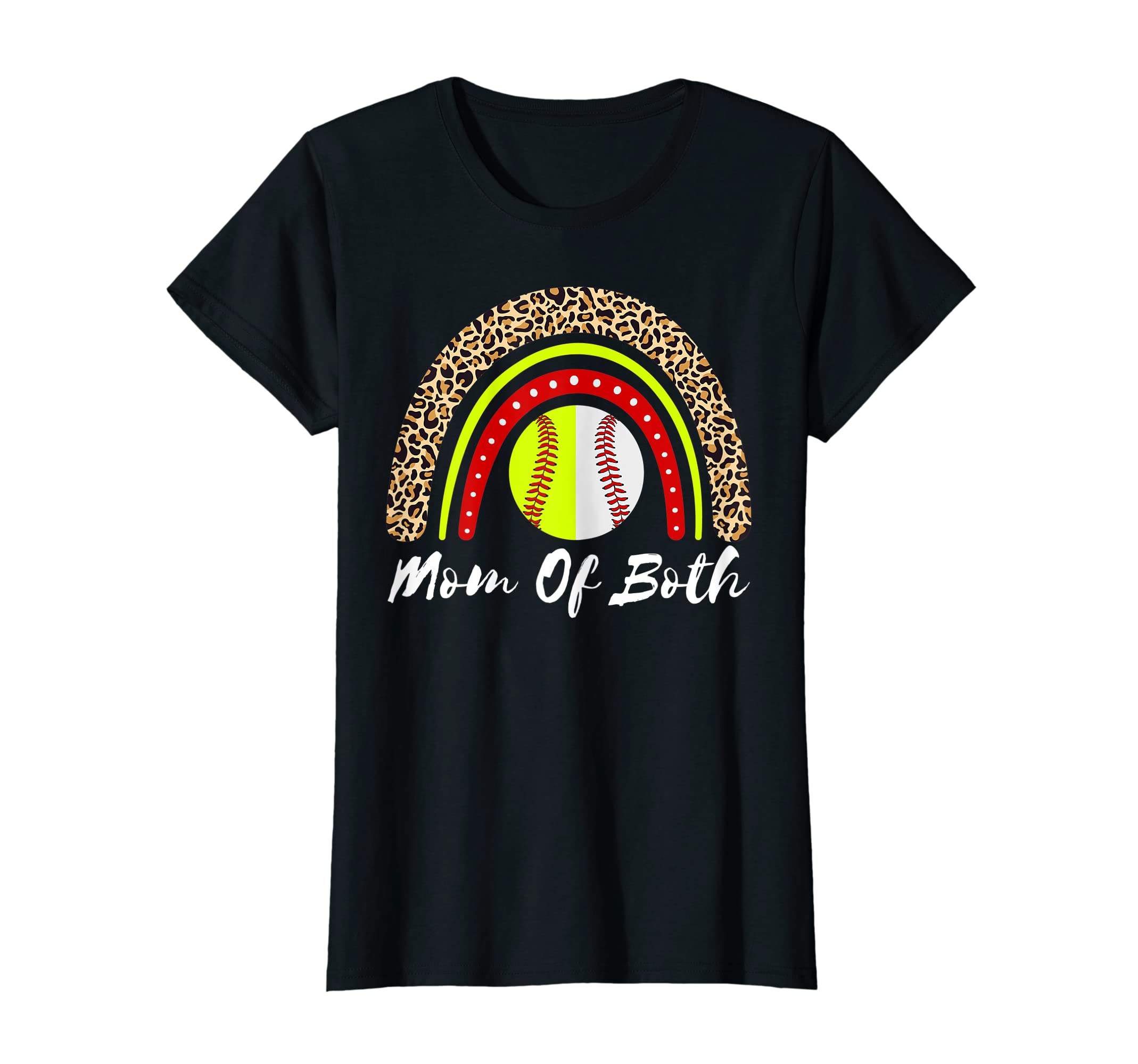 Womens Mom Both Baseball Softball T-Shirt - Fun Novelty Design for Adults - T-Shirt, Sweatshirt, Hoodie