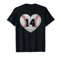 Baseball Number 14 Distressed Heart T-Shirt - Aesthetic Graphic Men Women - T-Shirt, Sweatshirt, Hoodie