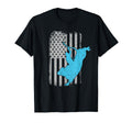 Bull Riding Rodeo Cowboy American Flag T-Shirt - Graphic Print Unisex - T-Shirt, Sweatshirt, Hoodie
