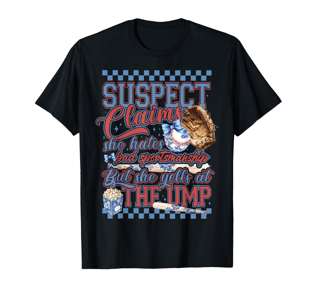 She Hates Bad Sportsmanship Baseball Mom T-Shirt - Custom Art Print Unisex - T-Shirt, Sweatshirt, Hoodie