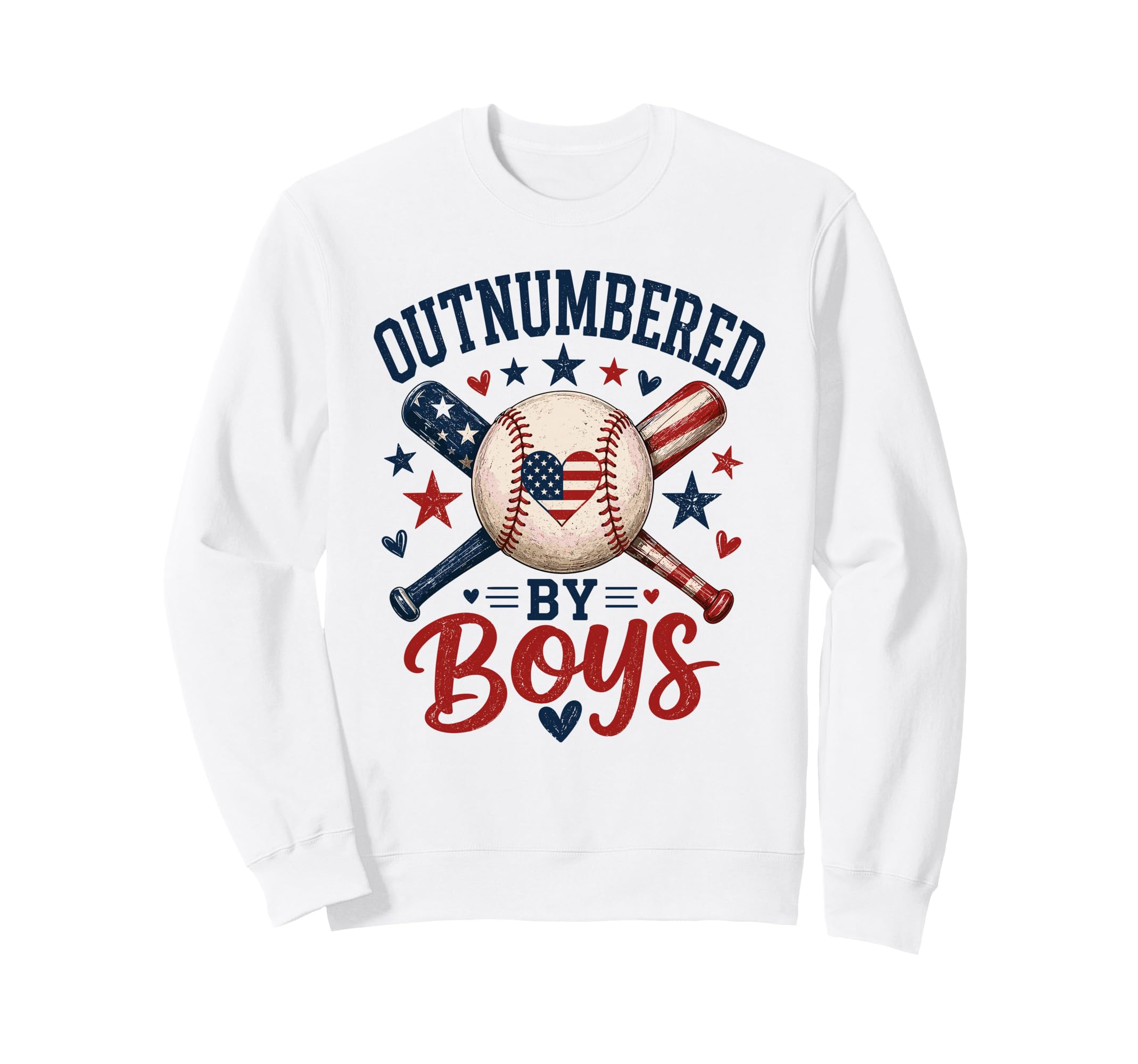 Outnumbered Baseball Mom American Sweatshirt - Custom Art Print Men Women - T-Shirt, Sweatshirt, Hoodie