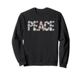 Floral Peace Typography Boho Sweatshirt - Casual Everyday Wear for Adults - T-Shirt, Sweatshirt, Hoodie