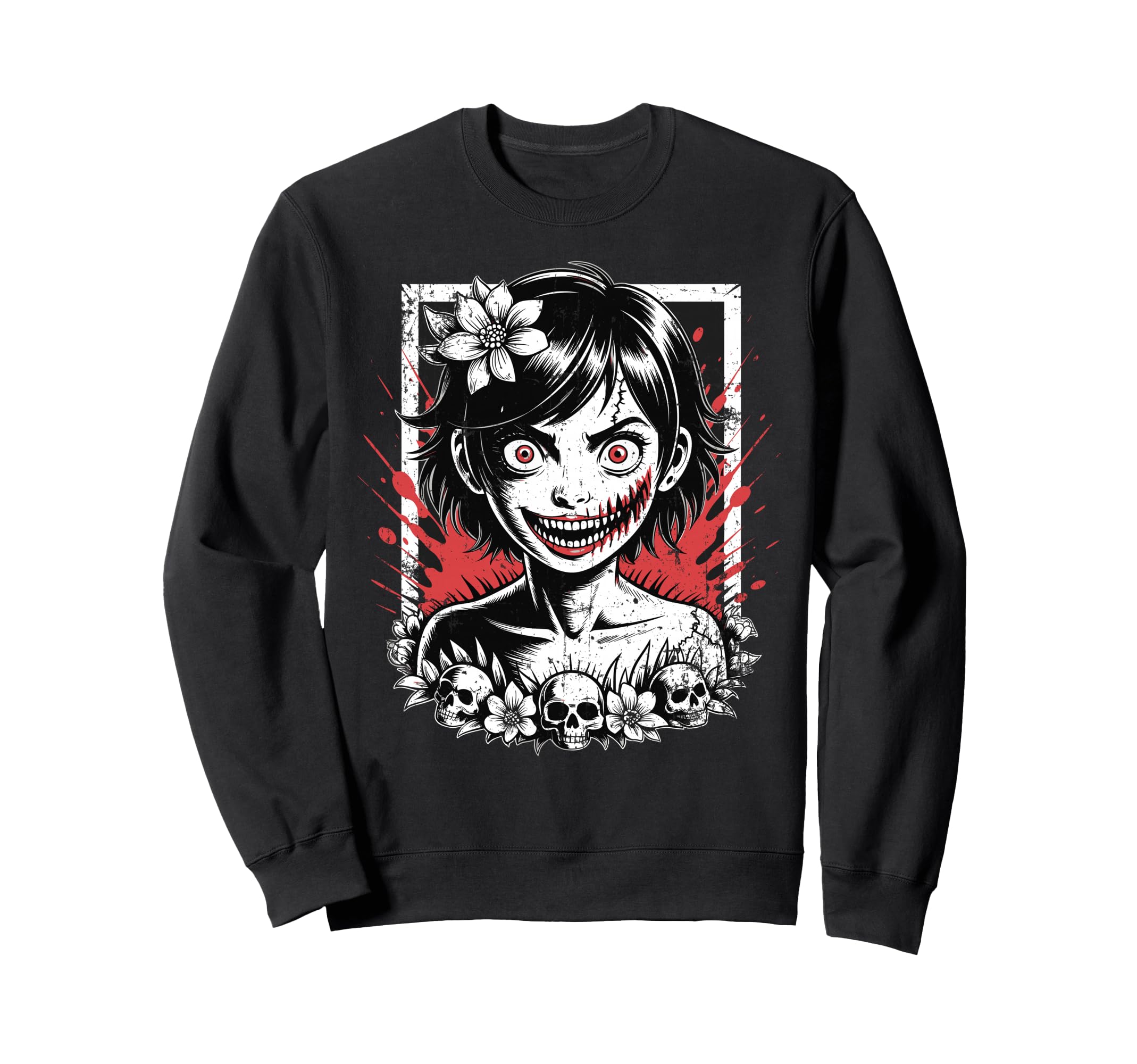 Japanese Horror Anime Manga Y2K Sweatshirt - Aesthetic Graphic Unisex - T-Shirt, Sweatshirt, Hoodie