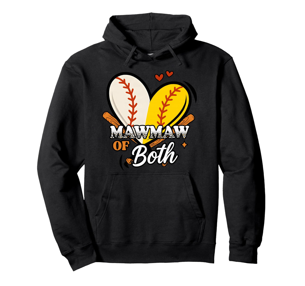 Mawmaw Both Baseball Softball Game Day Hoodie - Minimalist Print Men Women - T-Shirt, Sweatshirt, Hoodie