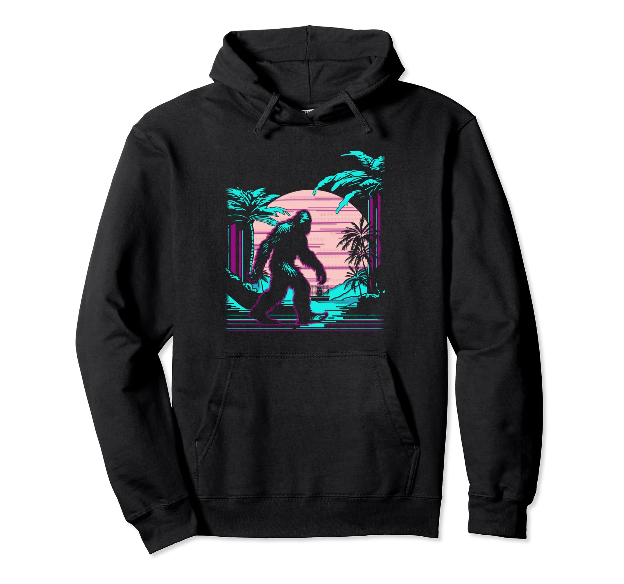 Bigfoot Vaporwave Aesthetic 90S Hoodie - Fun Novelty Design for Adults - T-Shirt, Sweatshirt, Hoodie