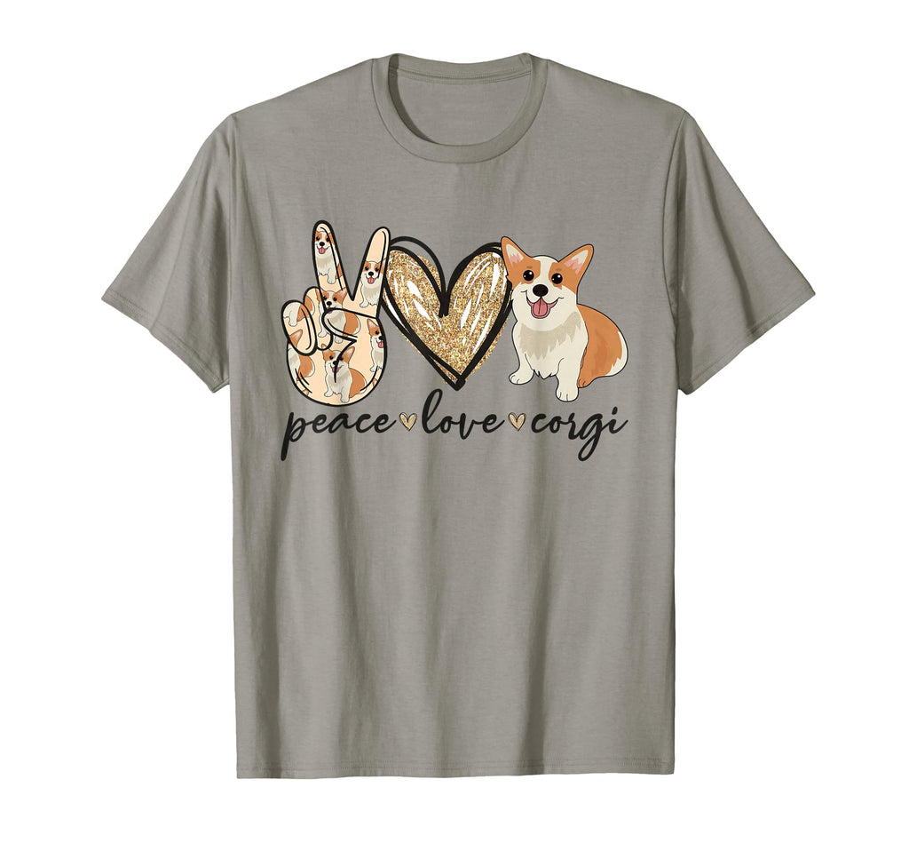 Peace Love Corgi Dog Mom Mothers Day T-Shirt - Custom Art Print Unisex - T-Shirt, Sweatshirt, Hoodie