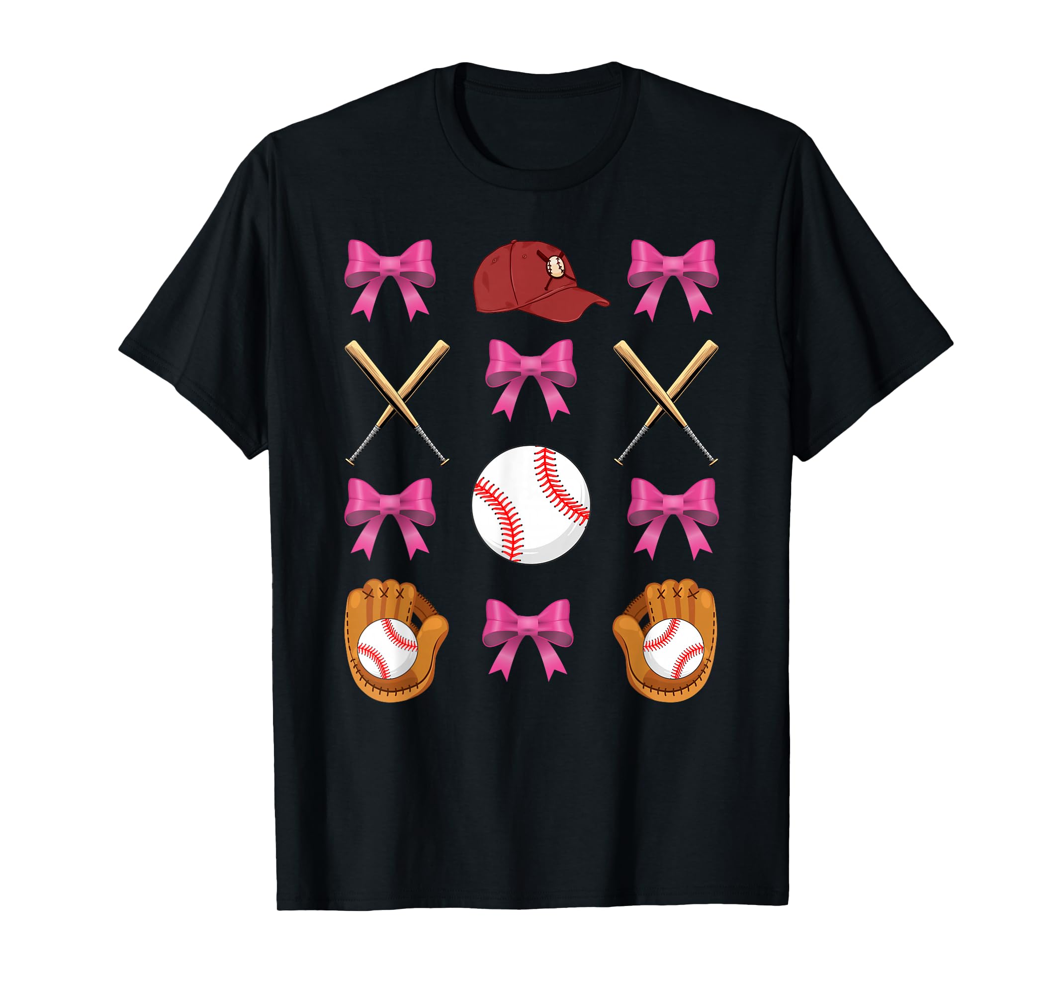 Baseball Mom Mama Coquette Bow T-Shirt - Custom Art Print for Adults - T-Shirt, Sweatshirt, Hoodie