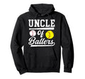 Uncle Ballers Softball Baseball Uncle Hoodie - Trendy Graphic Unisex - T-Shirt, Sweatshirt, Hoodie