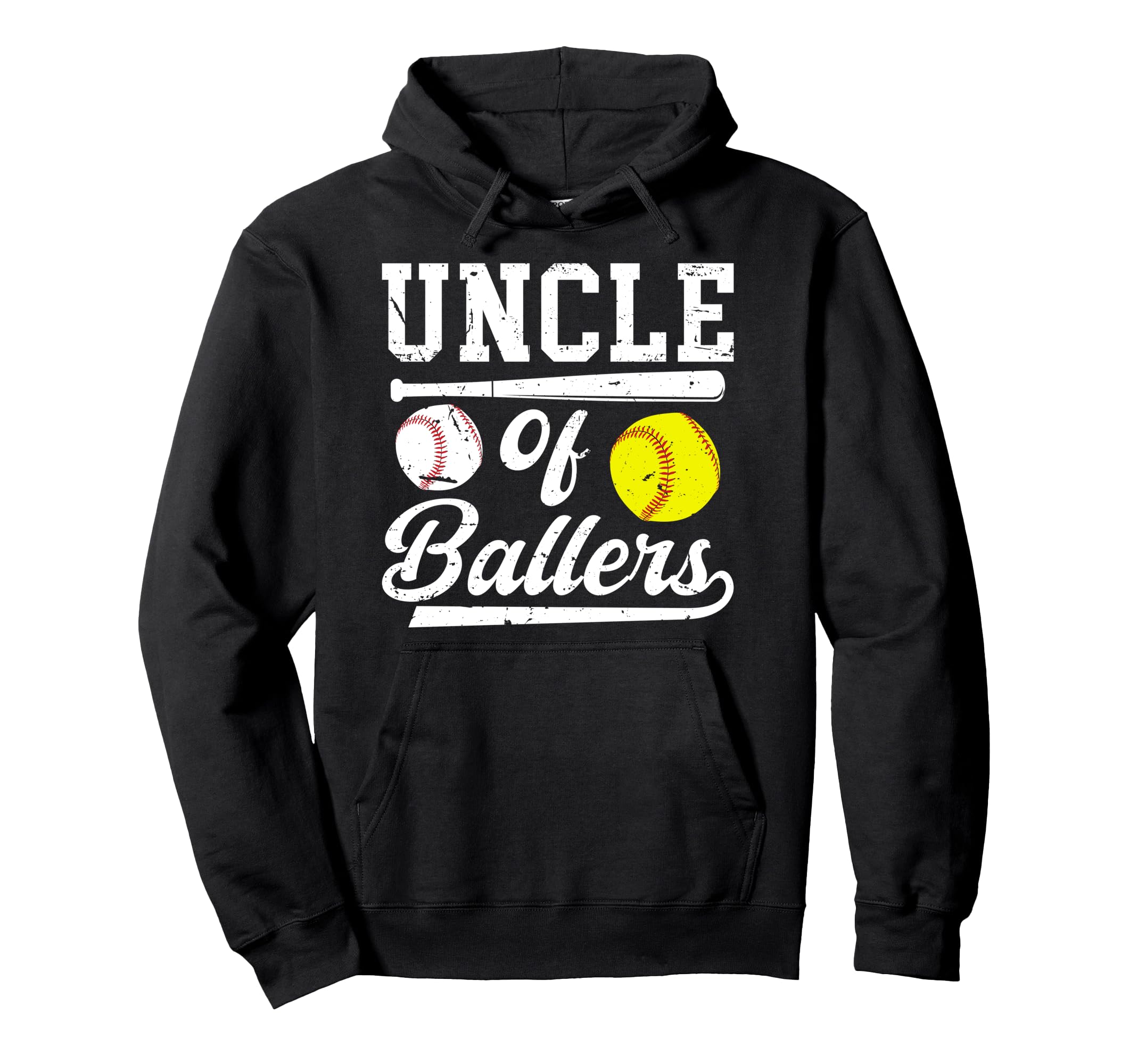Uncle Ballers Softball Baseball Uncle Hoodie - Trendy Graphic Unisex - T-Shirt, Sweatshirt, Hoodie